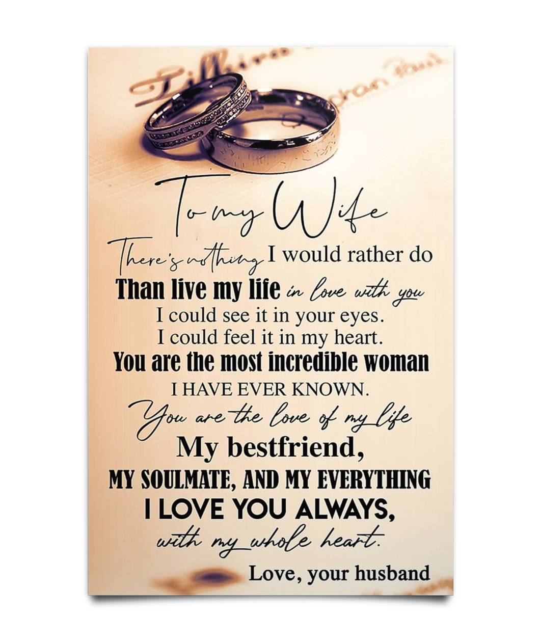 Perfect Gifts For Wife - To My Wife Poster-A Loves Gift