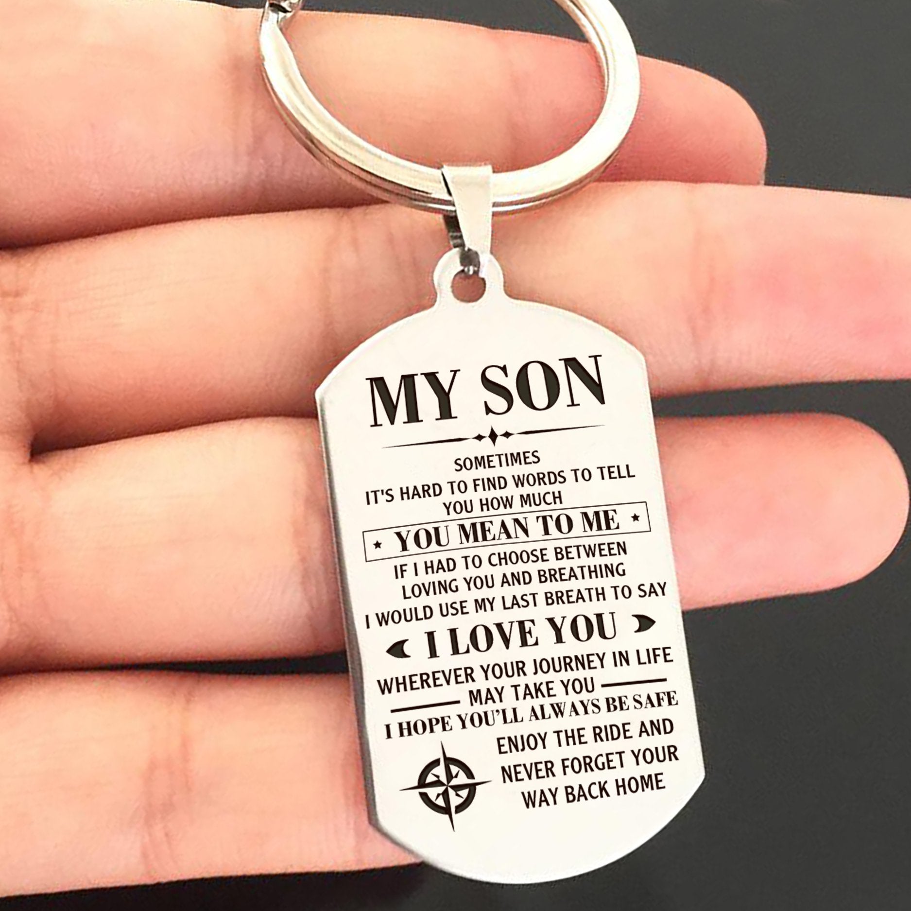 MY SON - WHEREVER YOUR JOURNEY - KEY CHAIN 1-A Loves Gift