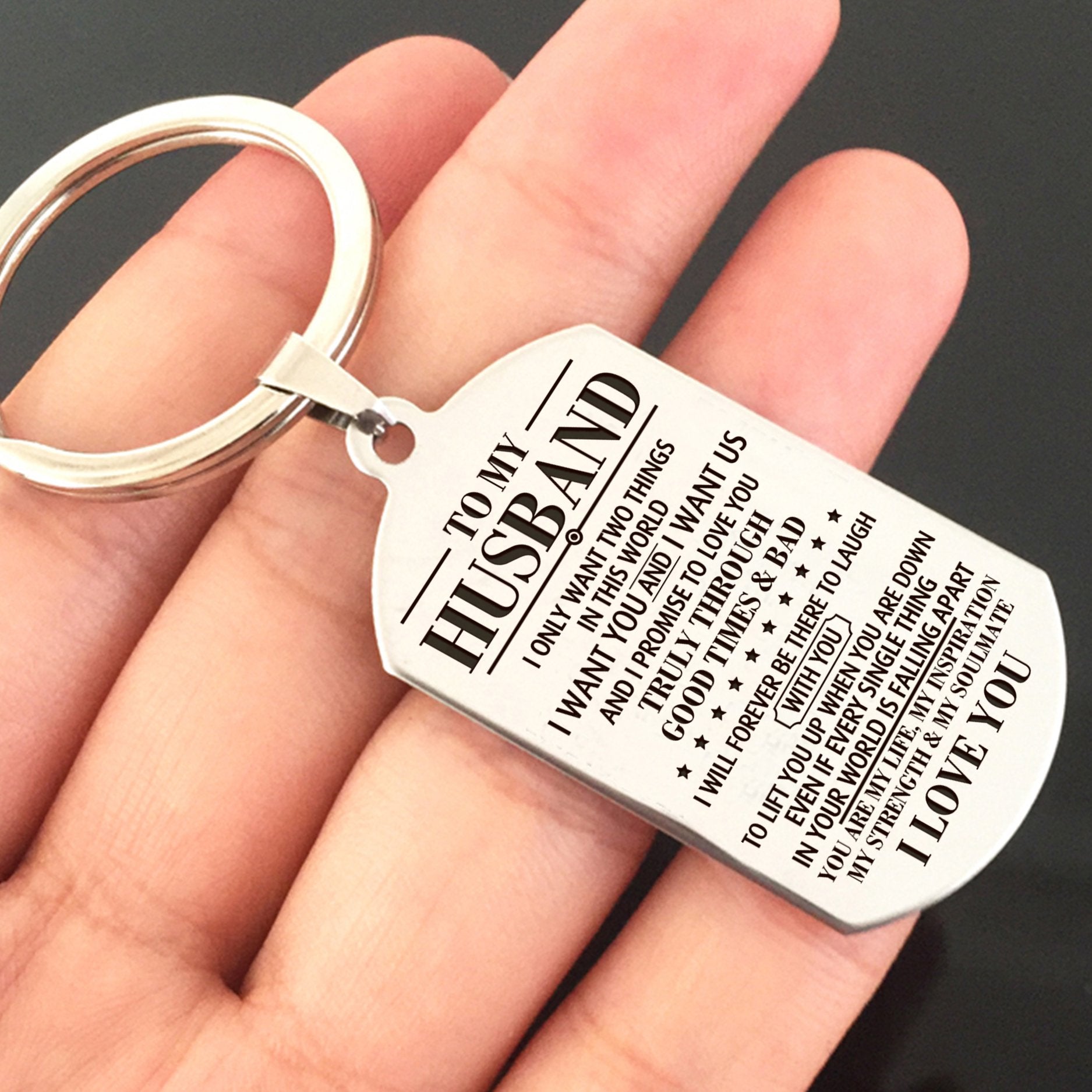 HUSBAND - I WANT US - KEY CHAIN 1-A Loves Gift