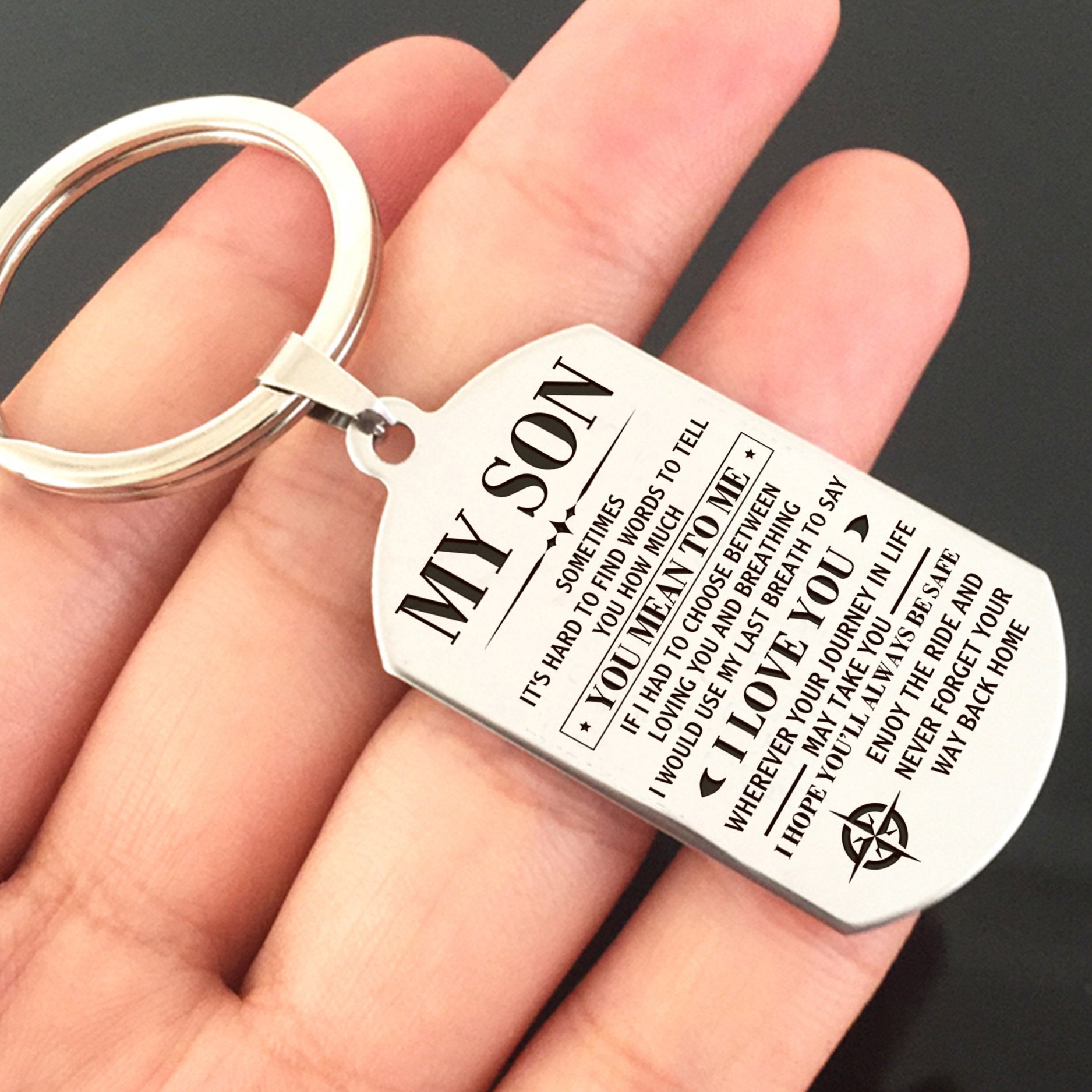 MY SON - WHEREVER YOUR JOURNEY - KEY CHAIN 1-A Loves Gift