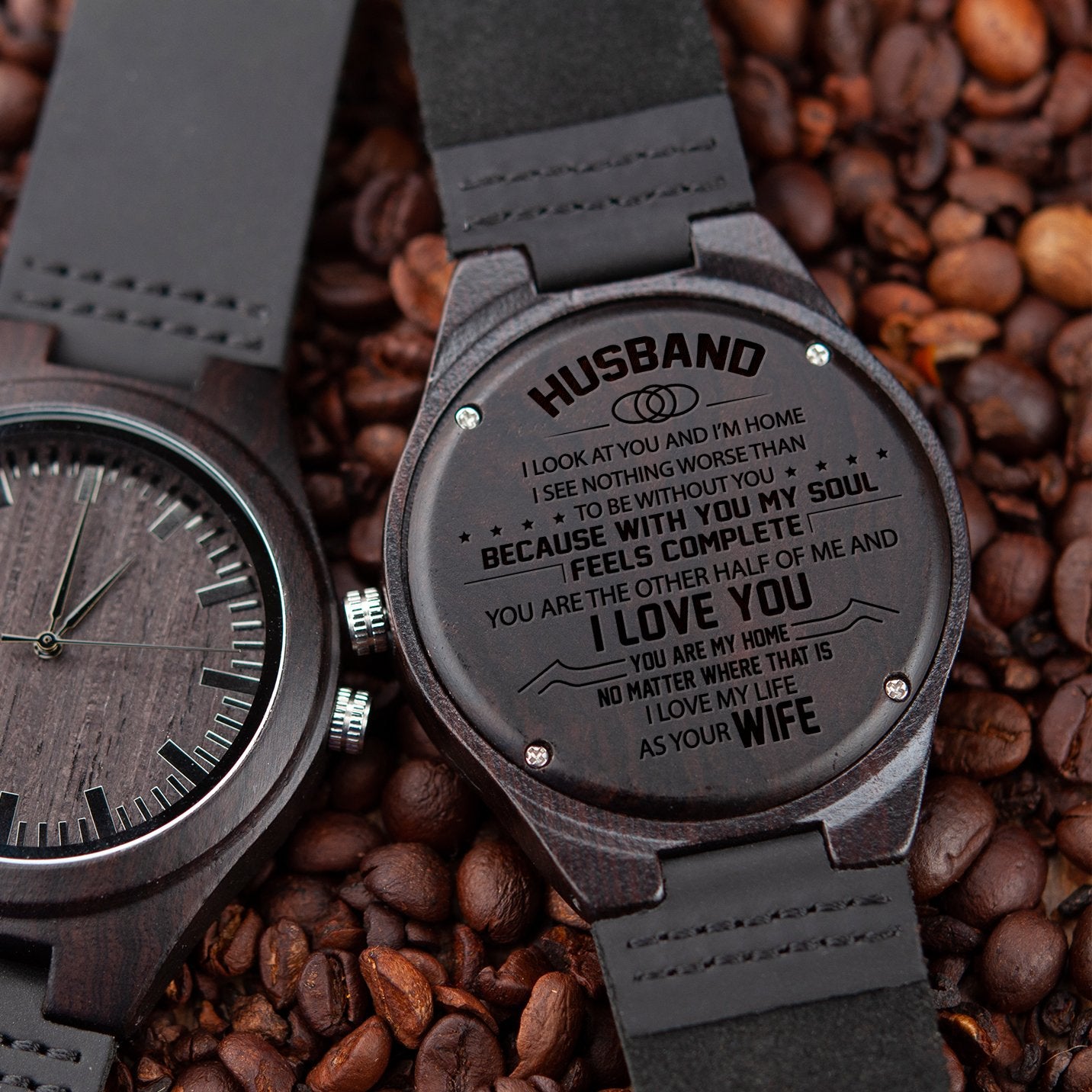 HUSBAND WIFE - LOOK AT YOU - WOOD WATCH-A Loves Gift