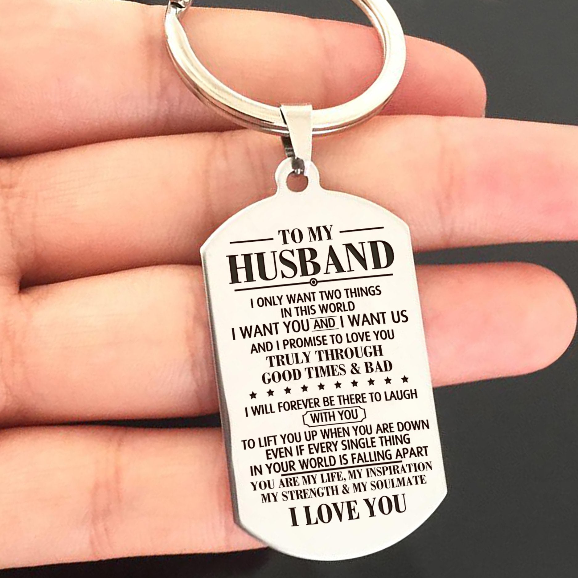 HUSBAND - I WANT US - KEY CHAIN 1-A Loves Gift
