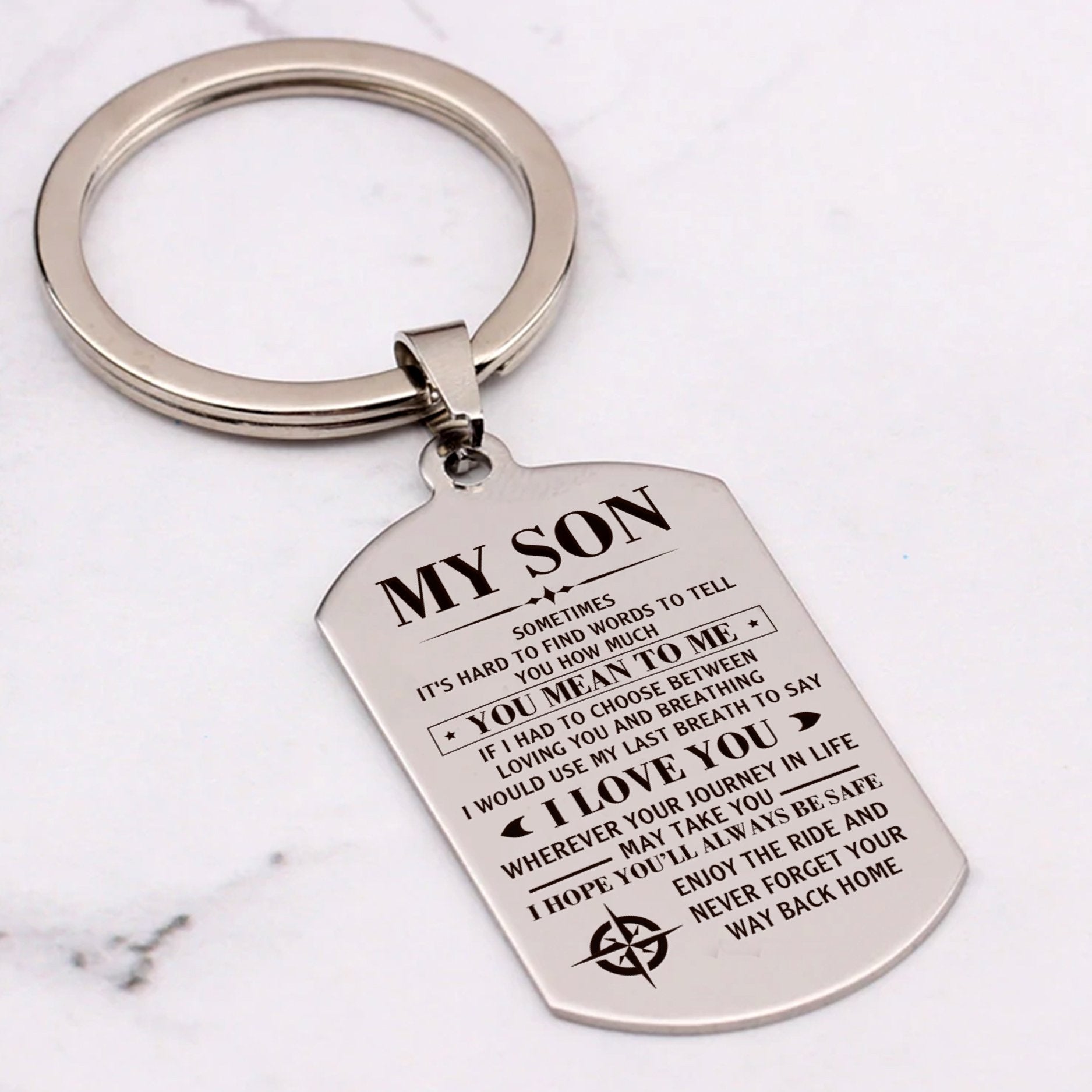 MY SON - WHEREVER YOUR JOURNEY - KEY CHAIN 1-A Loves Gift