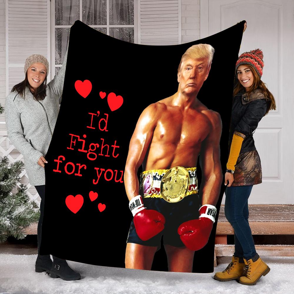 Custom Blanket Boxer Trump Rocky Meme Heavyweight Joke Blanket - Fleece Blanket-A Loves Gift