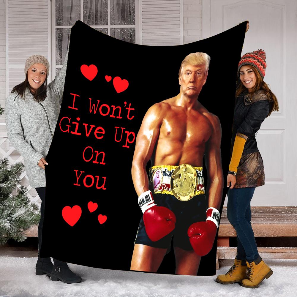 Custom Blanket Boxer Trump Rocky Meme Heavyweight Joke Blanket 2 - Fleece Blanket-A Loves Gift