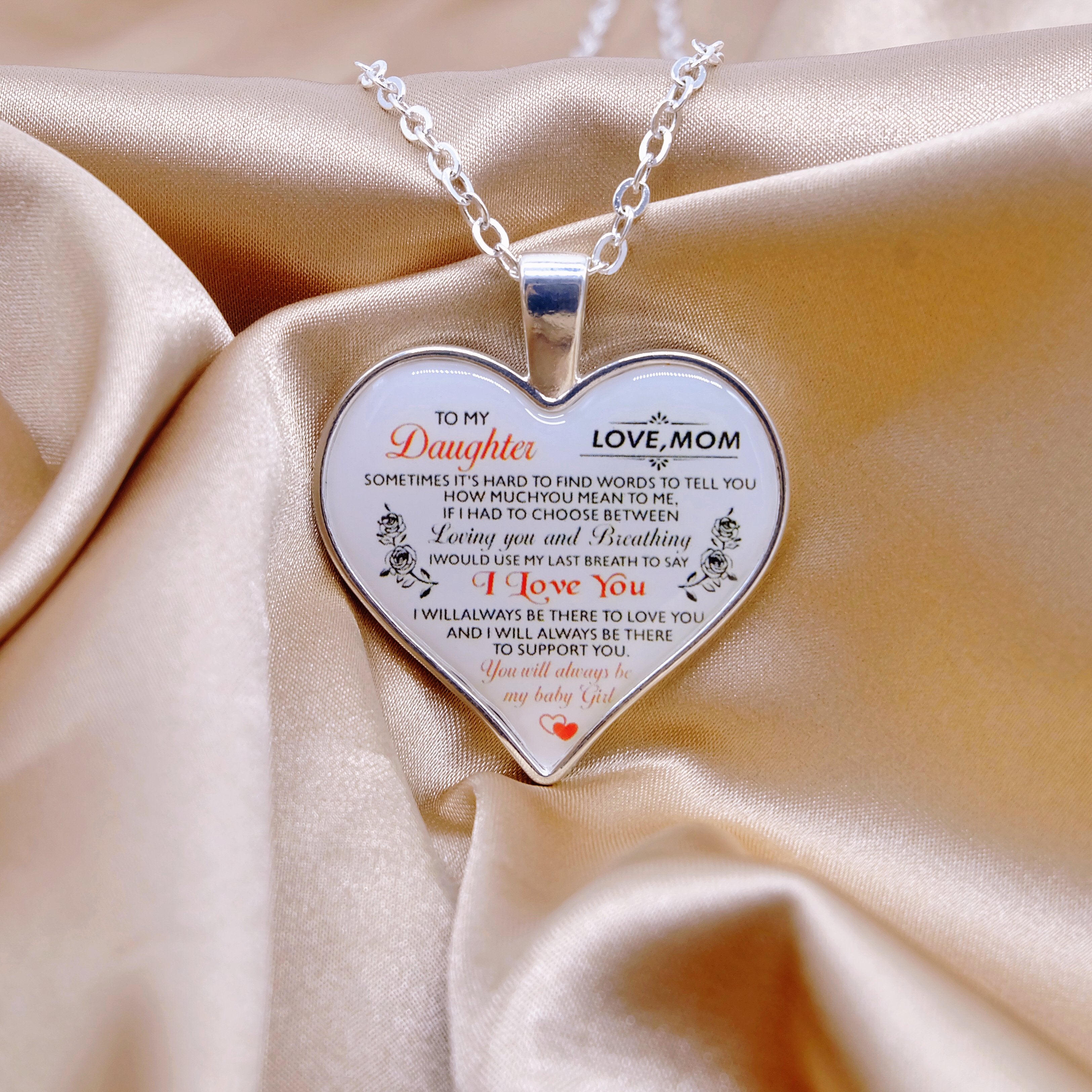 Heart Pendant Necklace To My Daughter-A Loves Gift