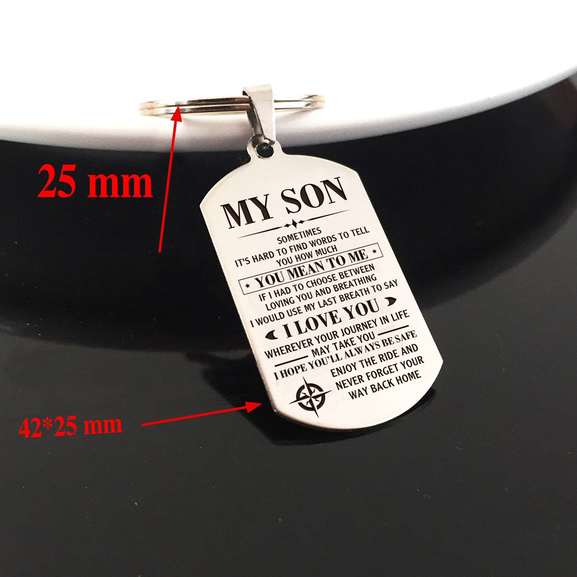 MY SON - WHEREVER YOUR JOURNEY - KEY CHAIN 1-A Loves Gift