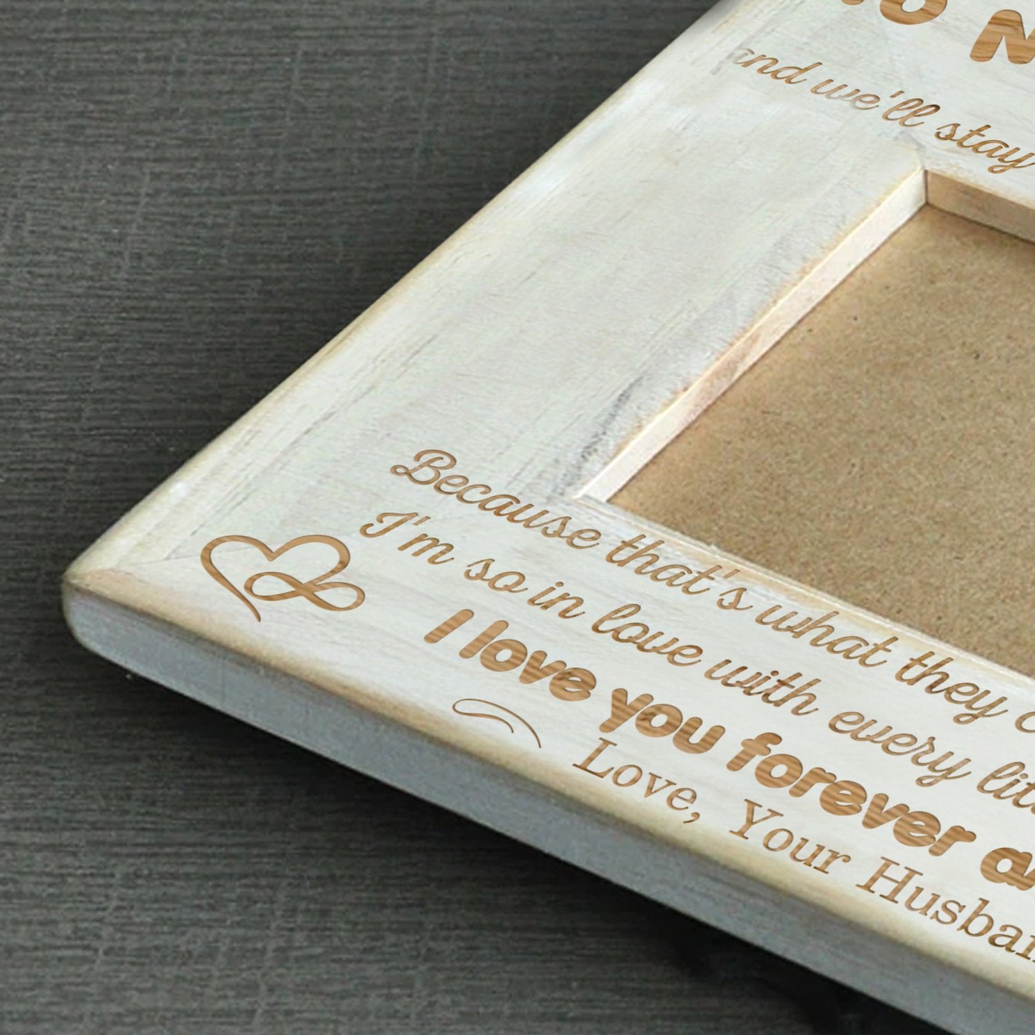 WIFE HUSBAND - STAY TOGETHER THROUGH BOTH THE TEARS &amp; LAUGHTER - WOOD FRAME