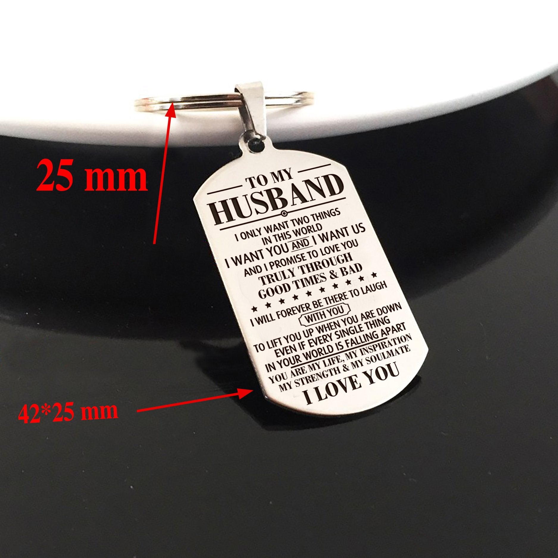 HUSBAND - I WANT US - KEY CHAIN 1-A Loves Gift