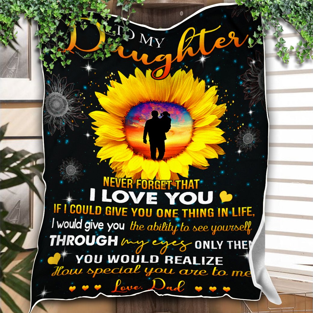Custom Blanket Sunflower To My Daughter Blanket - Gift For Daughter - Fleece Blanket-A Loves Gift