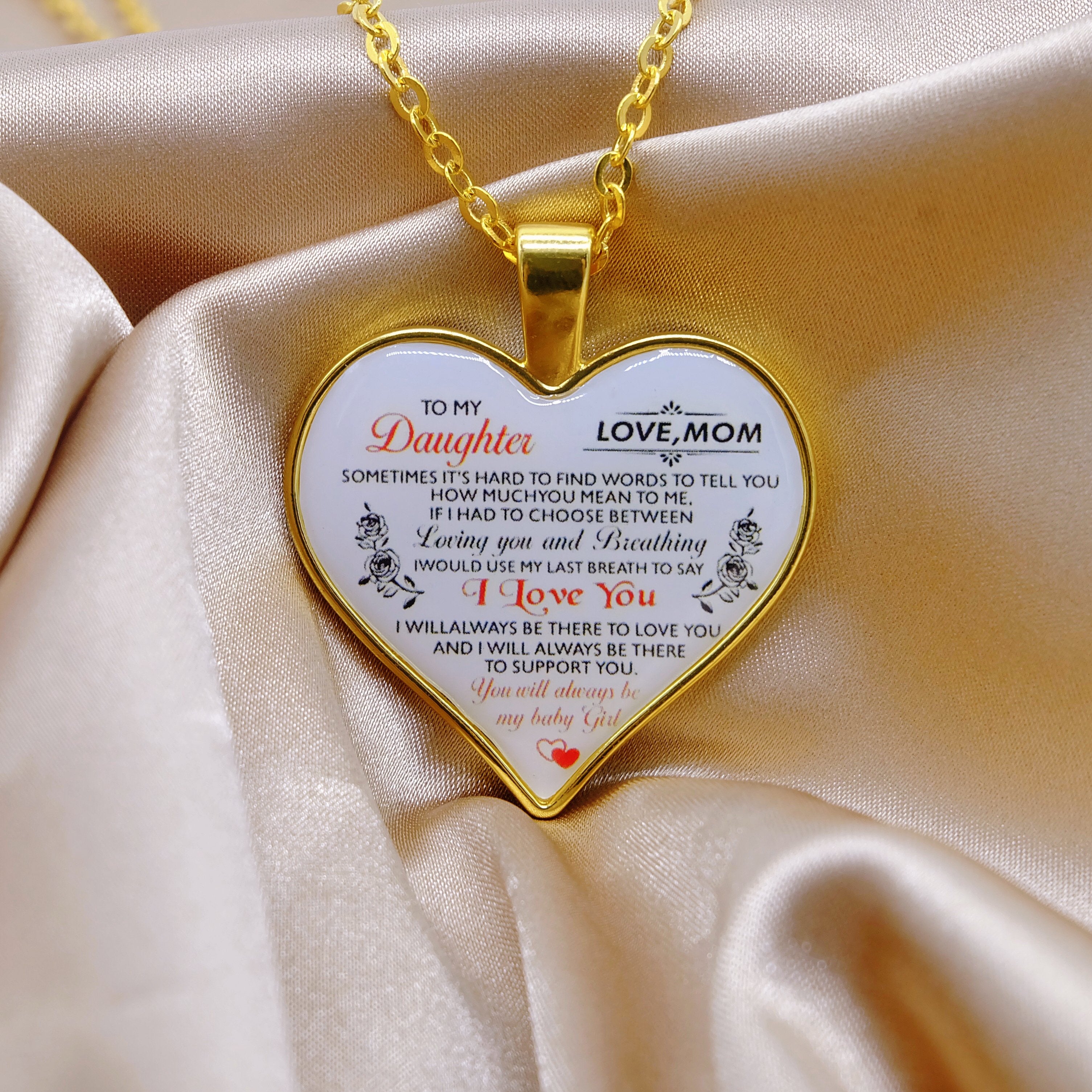 Heart Pendant Necklace To My Daughter-A Loves Gift