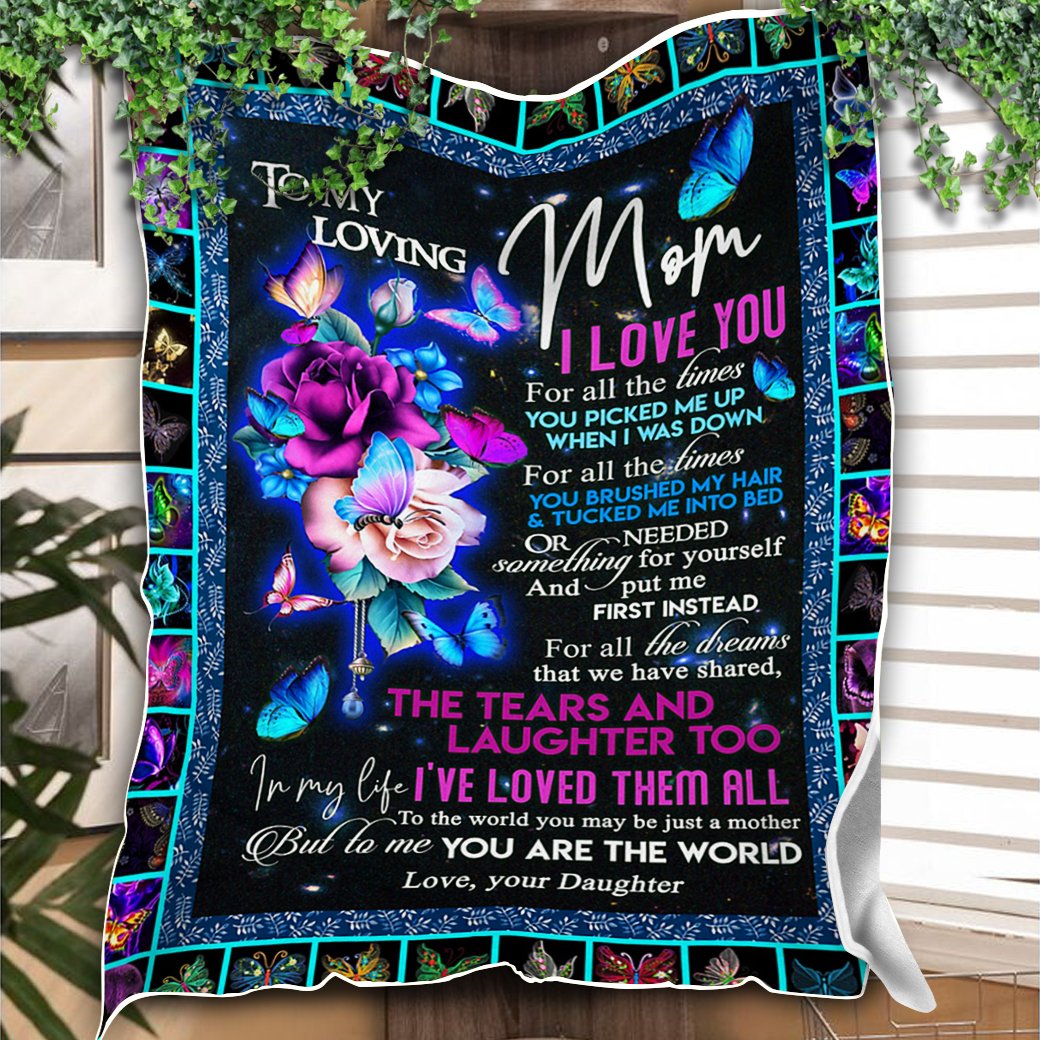 Custom Blanket To My Loving Mom Blanket - Gift For Mom - Fleece Blanket-A Loves Gift