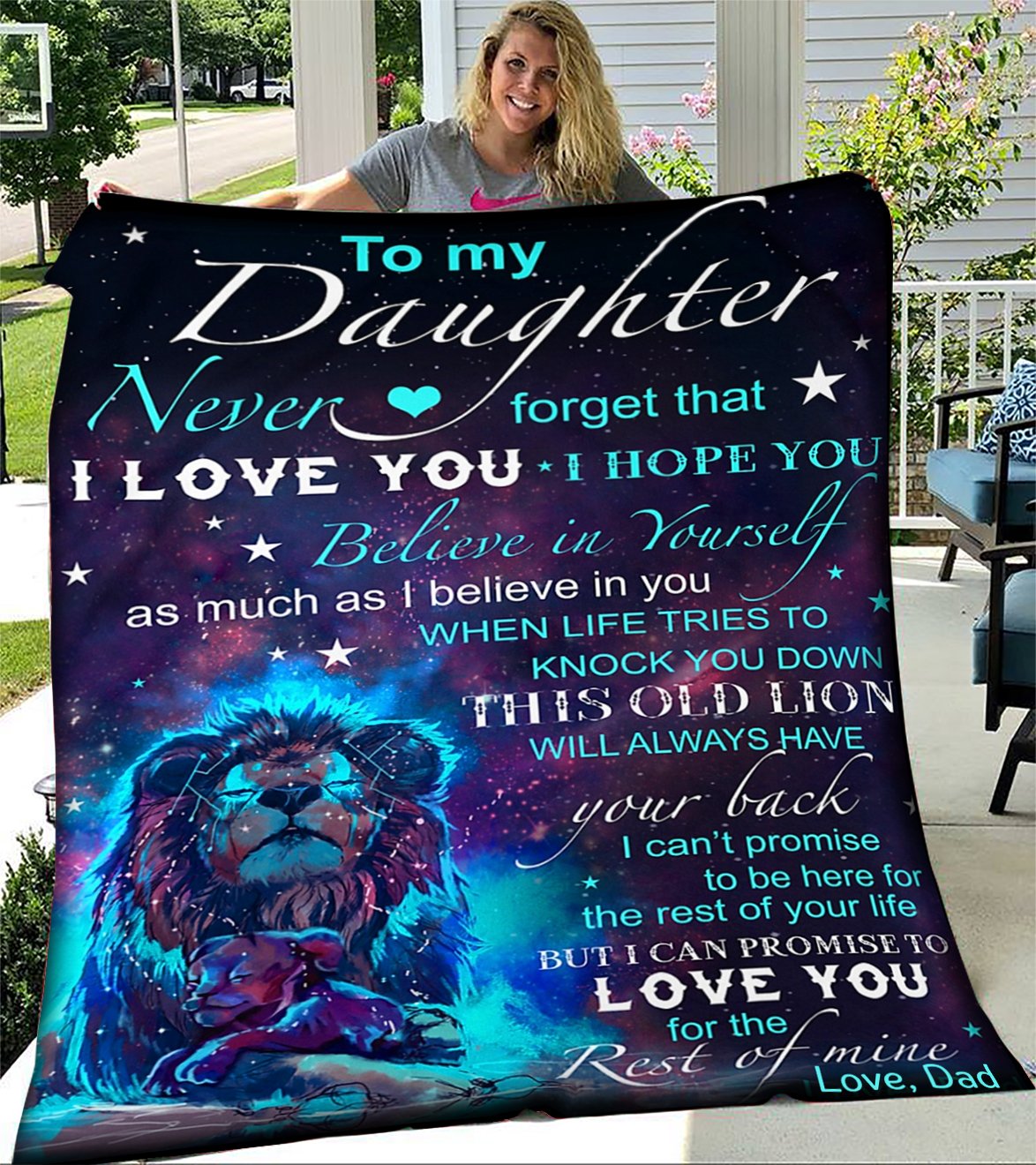 Custom Blanket Lion To My Daughter Blanket - Gift For Daughter - Fleece Blanket-A Loves Gift