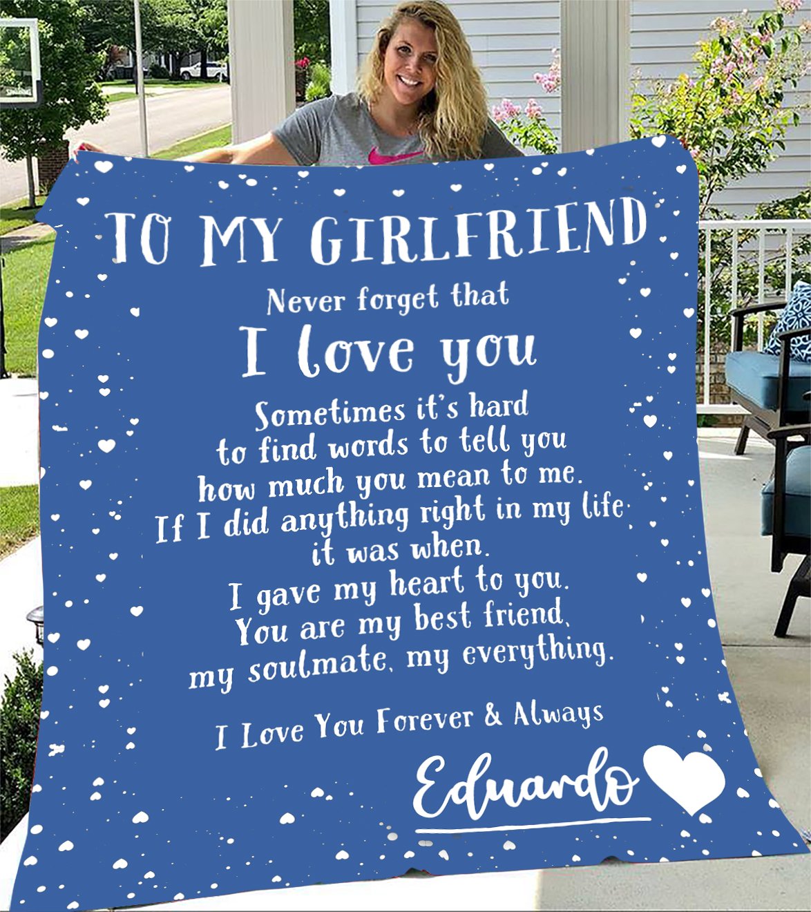 Custom Blankets Personalized Blanket - Perfect gift for Girlfriend - Fleece Blanket-A Loves Gift