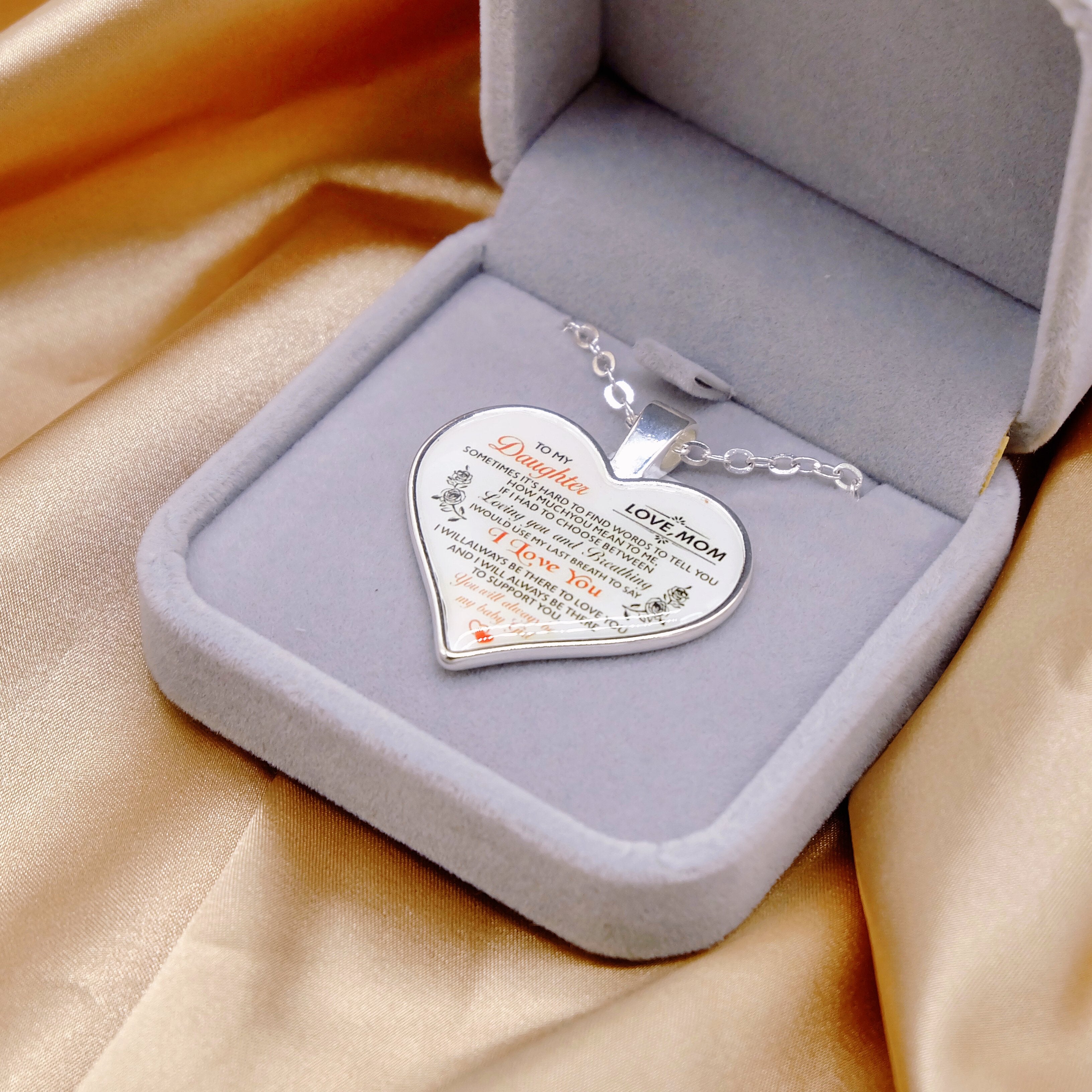 Heart Pendant Necklace To My Daughter-A Loves Gift