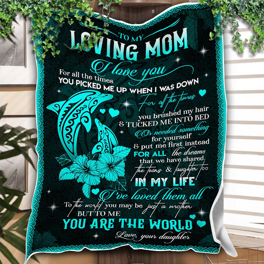Custom Blanket Dolphin To My Mom Blanket - Gift For Mom- Fleece Blanket-A Loves Gift
