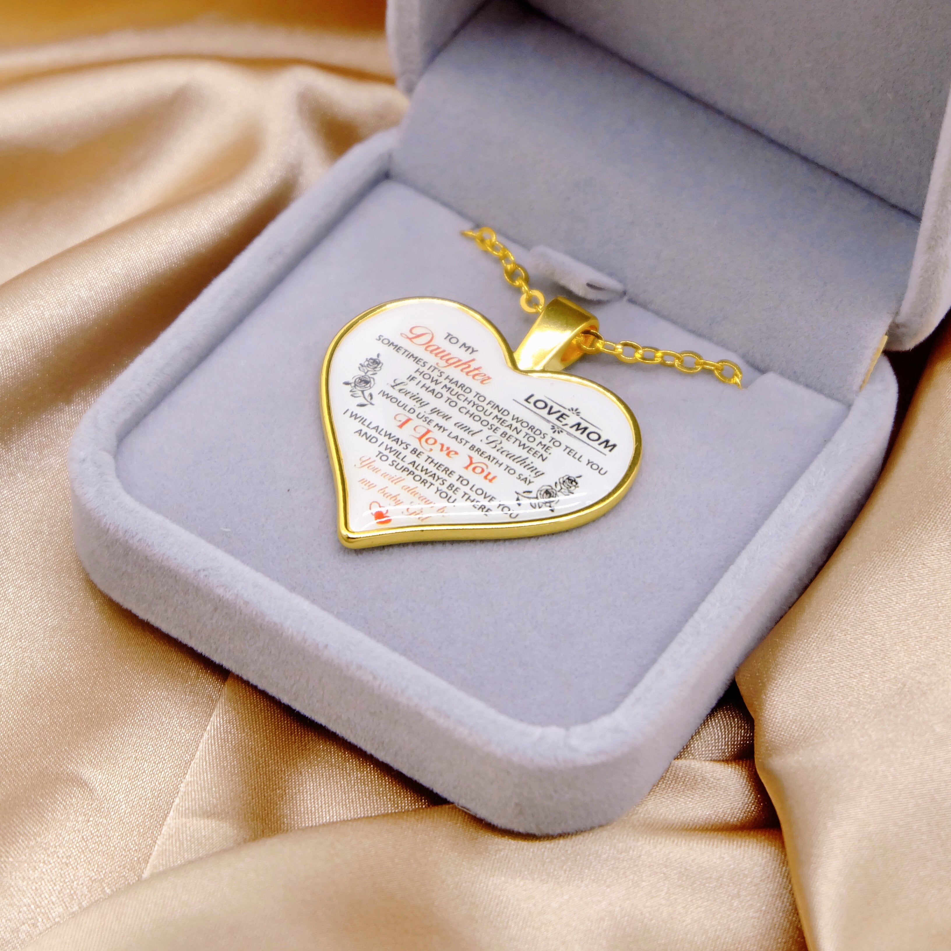Heart Pendant Necklace To My Daughter-A Loves Gift