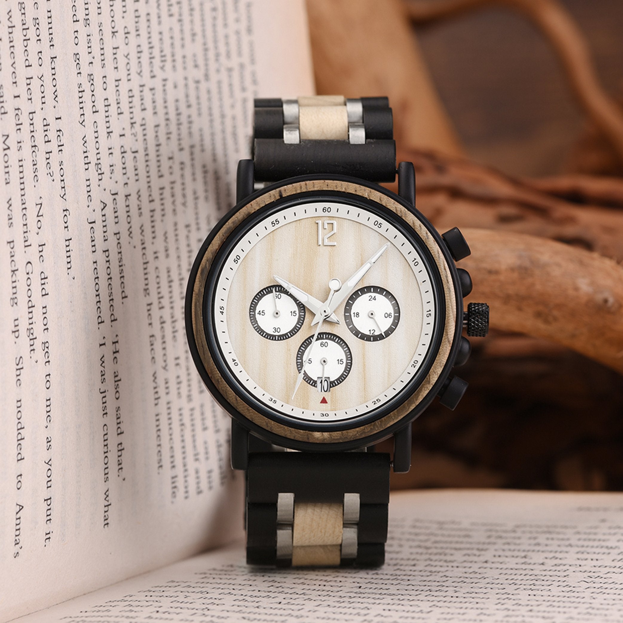 Wooden Timepieces Chronograph Quartz Watches Great Gift for Him-A Loves Gift