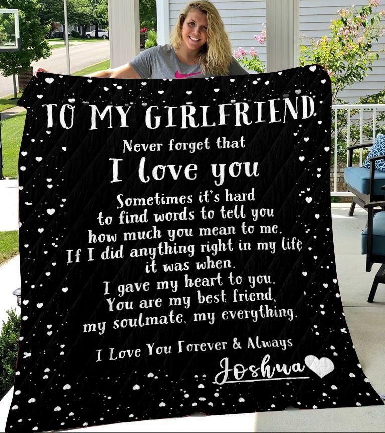 Custom Blankets Personalized Blanket - Perfect gift for Girlfriend - Fleece Blanket-A Loves Gift