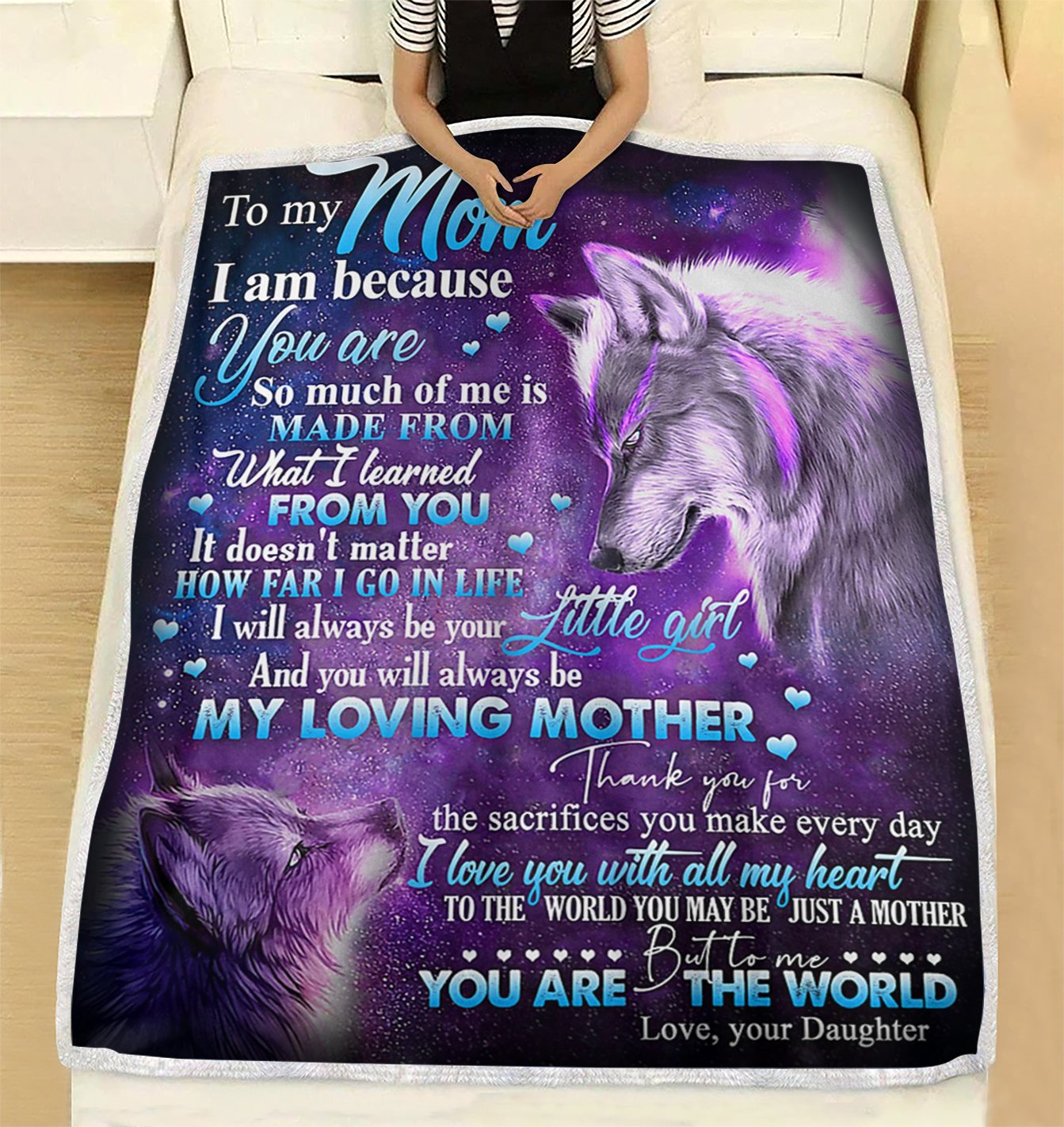 Custom Blanket Wolf To My Mom Blanket - Gift For Mom - SHL Sherpa Blanket-A Loves Gift