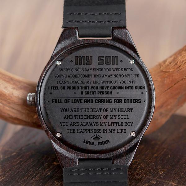 SON MUM - EVERY SINGLE DAY - WOOD WATCH Engraved Gifts Watch