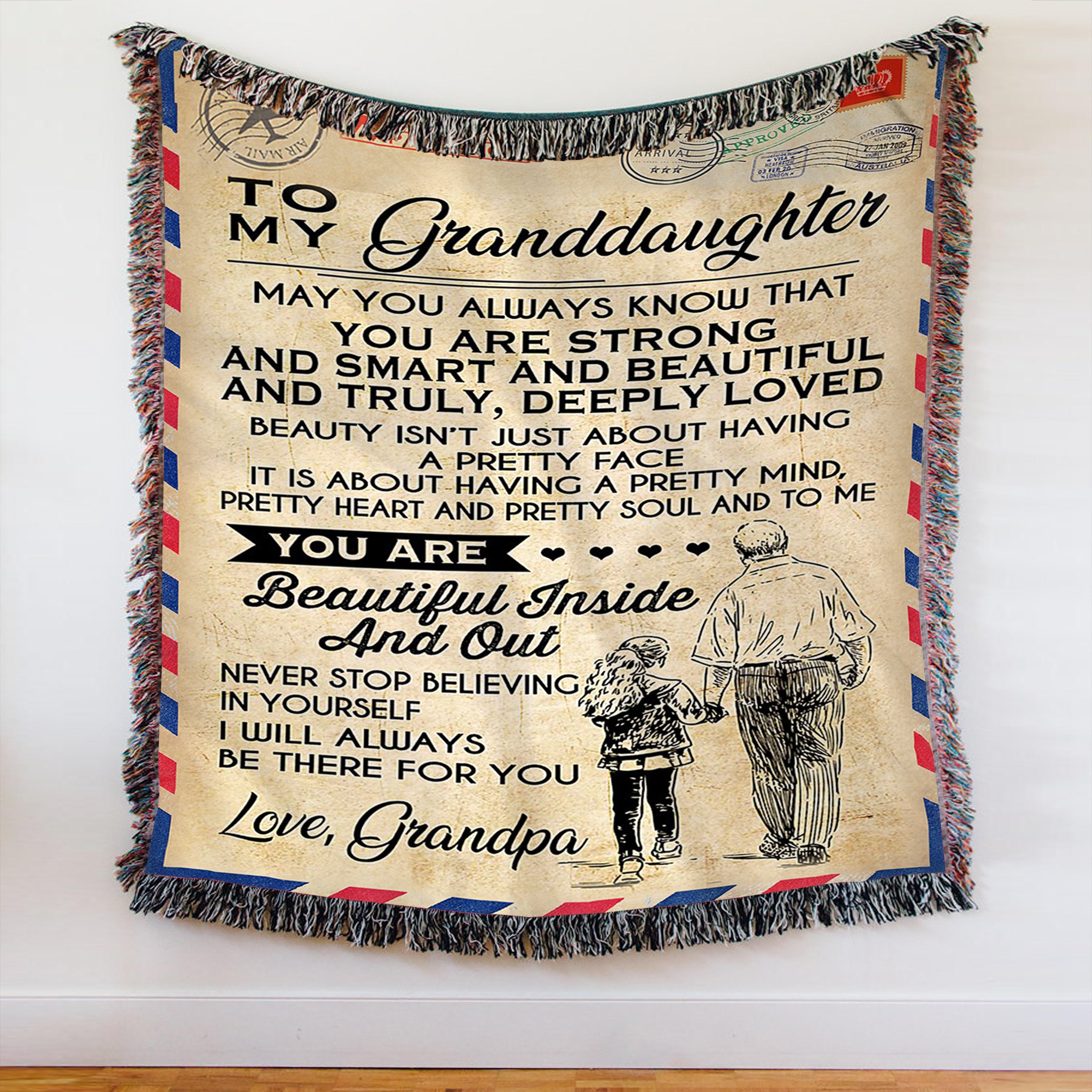 Custom Blanket Letter To My Granddaughter Personalized Name Blanket - Gift For Granddaughter-A Loves Gift