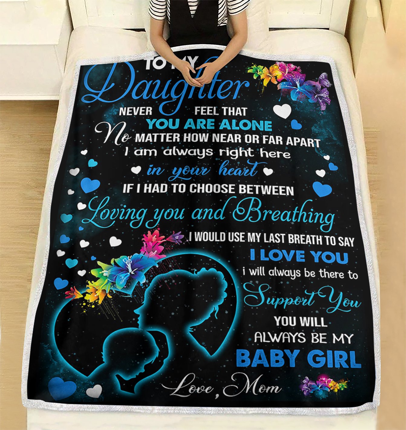 Custom Blanket To my Daughter Blanket - Gift For Daughter - Fleece Blanket-A Loves Gift