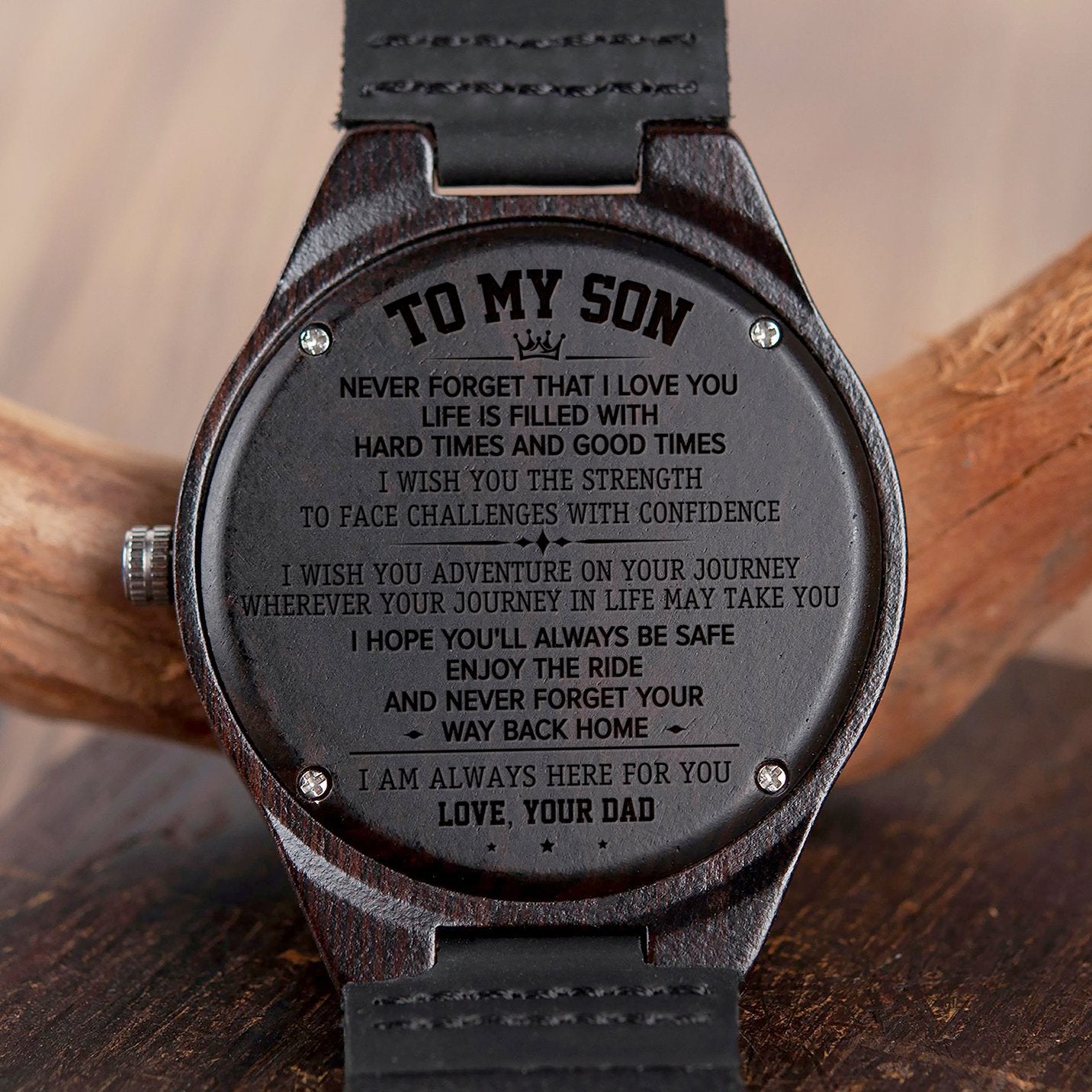SON DAD - ON YOUR JOURNEY - WOOD WATCH-A Loves Gift