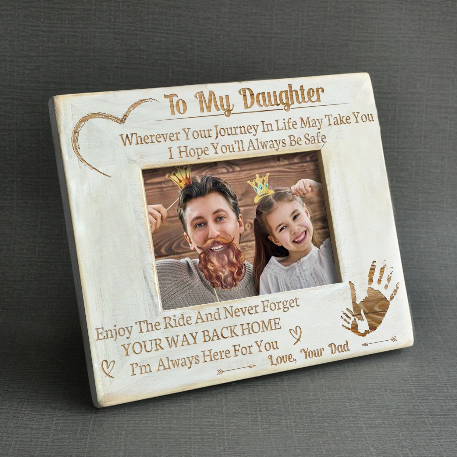 DAUGHTER DAD - ALWAYS BE SAFE - WOOD FRAME 