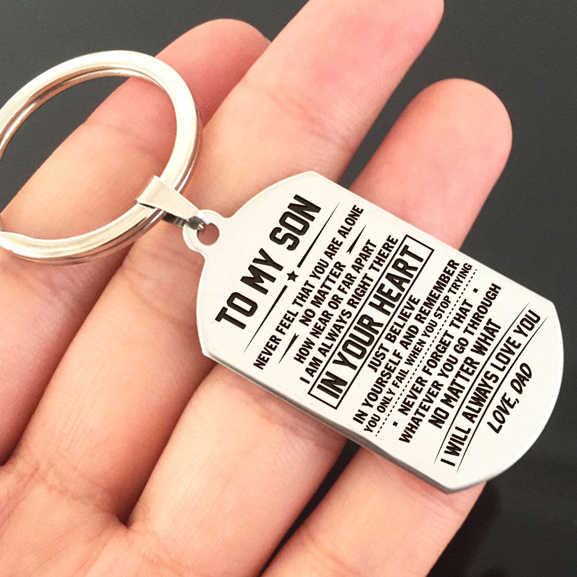 SON DAD - NEVER FEEL - KEY CHAIN 1-A Loves Gift