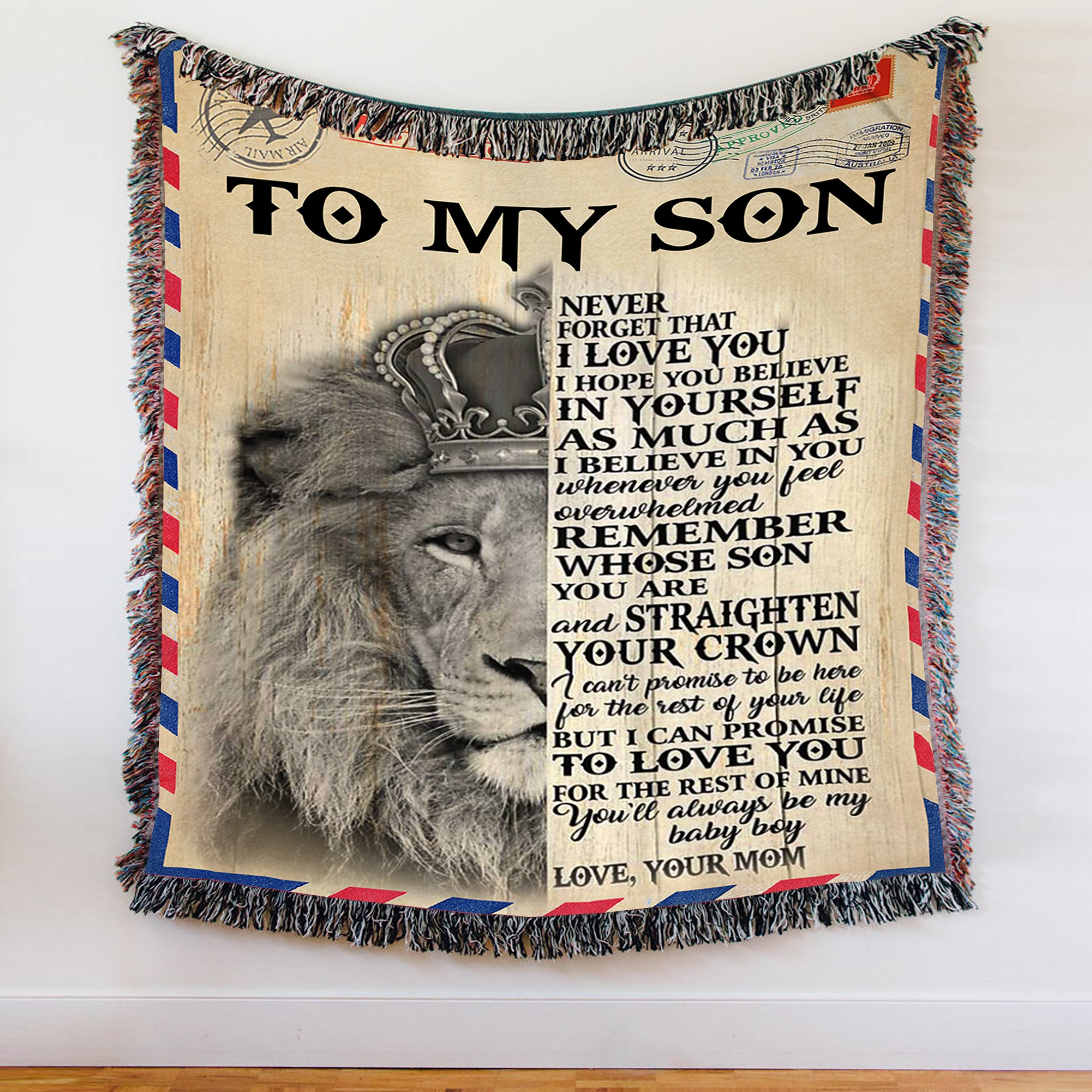 Custom Blanket Personalized Name Letter Lion To My Son Blanket - Gift For Son-A Loves Gift