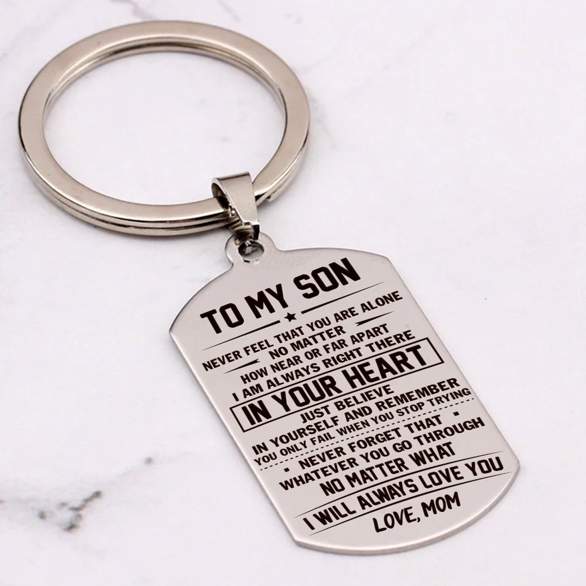 SON MOM - NEVER FEEL - KEY CHAIN 1-A Loves Gift