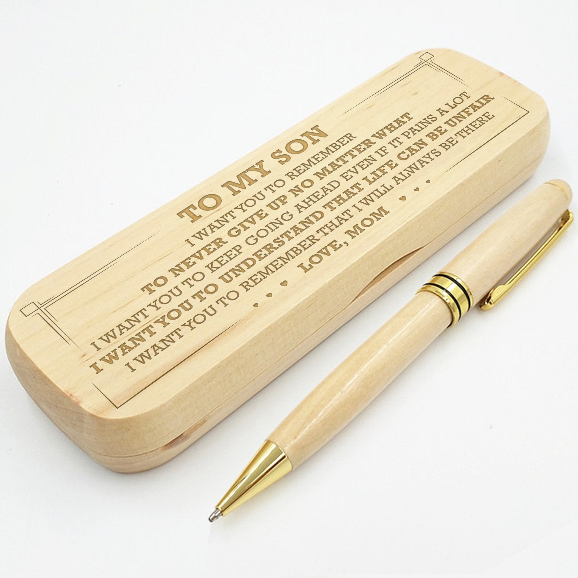 SON MOM - LIFE CAN BE UNFAIR - ENGRAVED WOOD PEN CASE