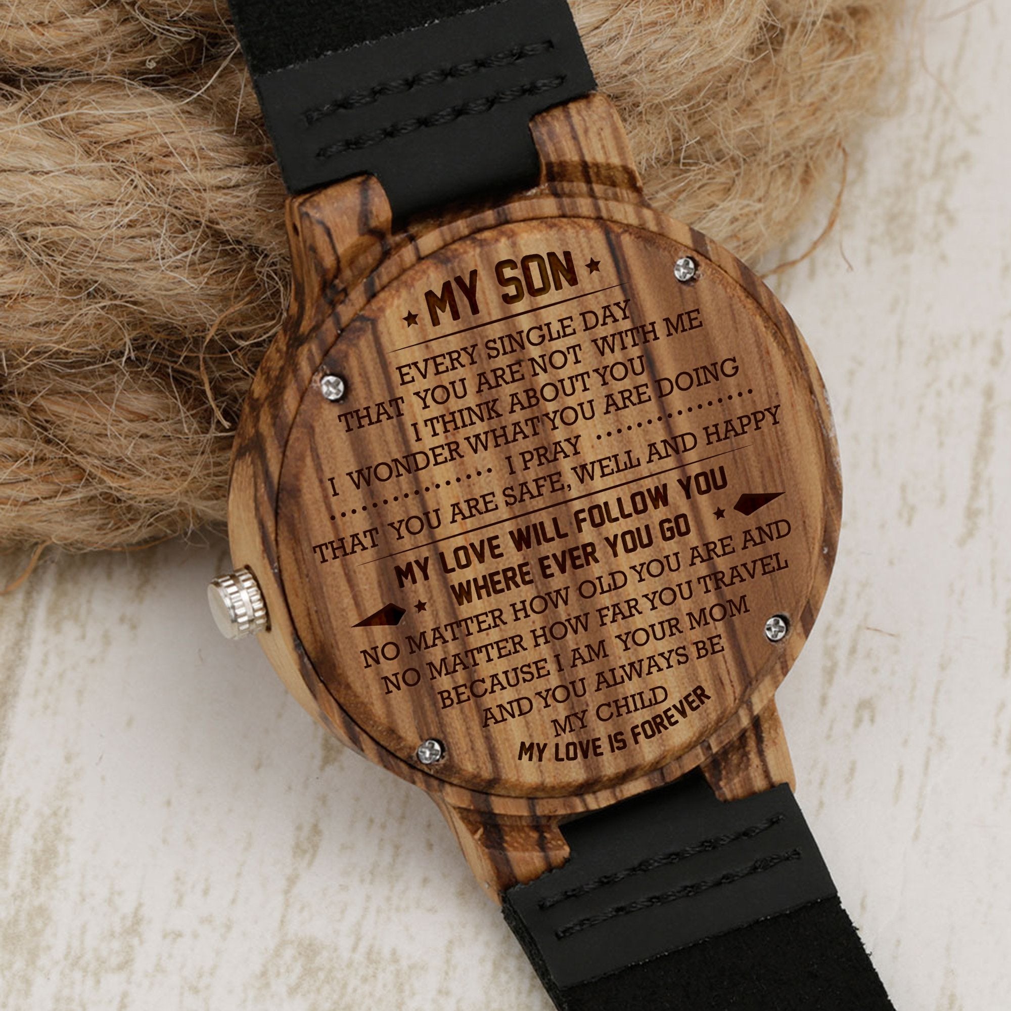 SON MOM - FOLLOW YOU - ZEBRA WOOD WATCH