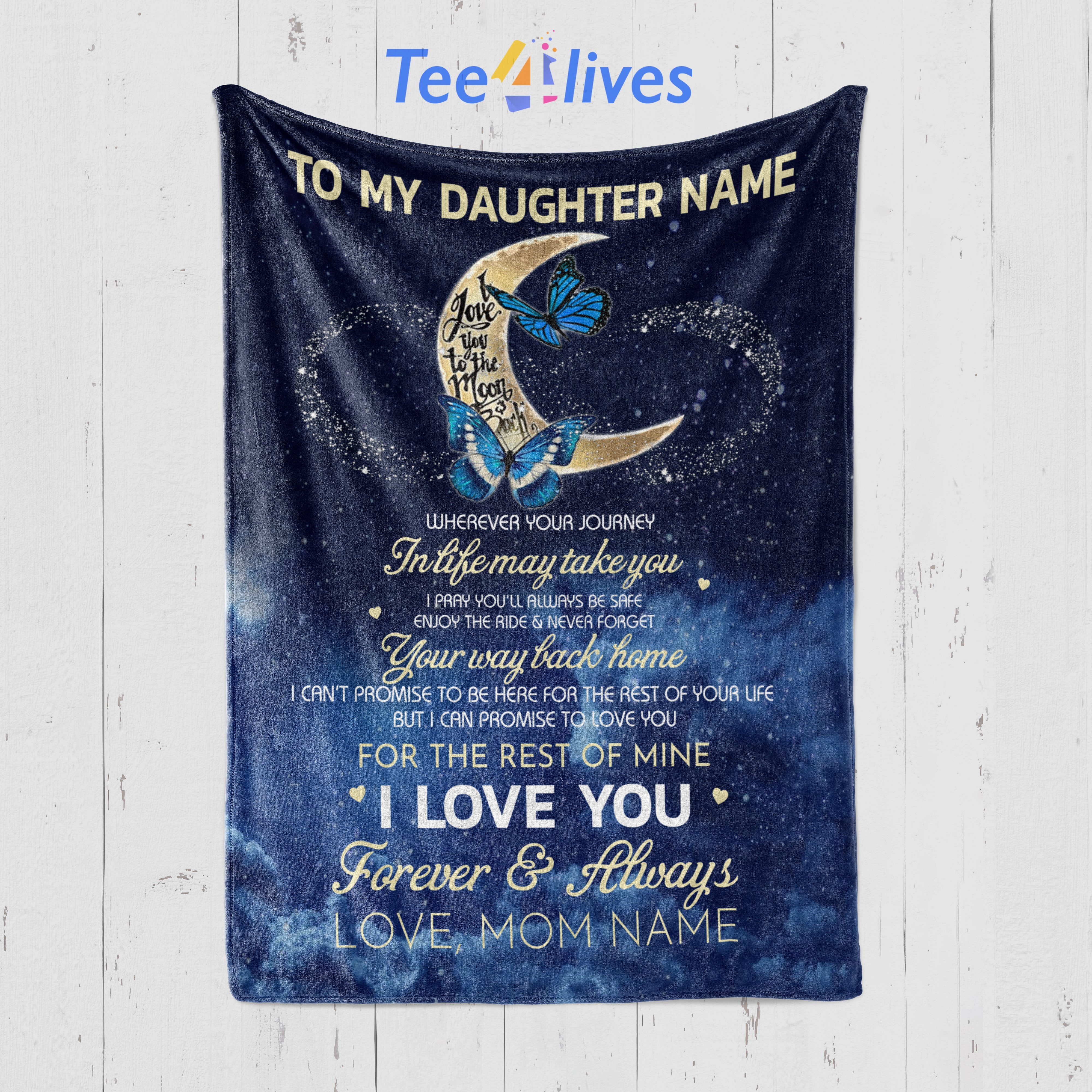 Custom Blanket To My Daughter Personalized Name Blanket - Gift for Daughter-A Loves Gift