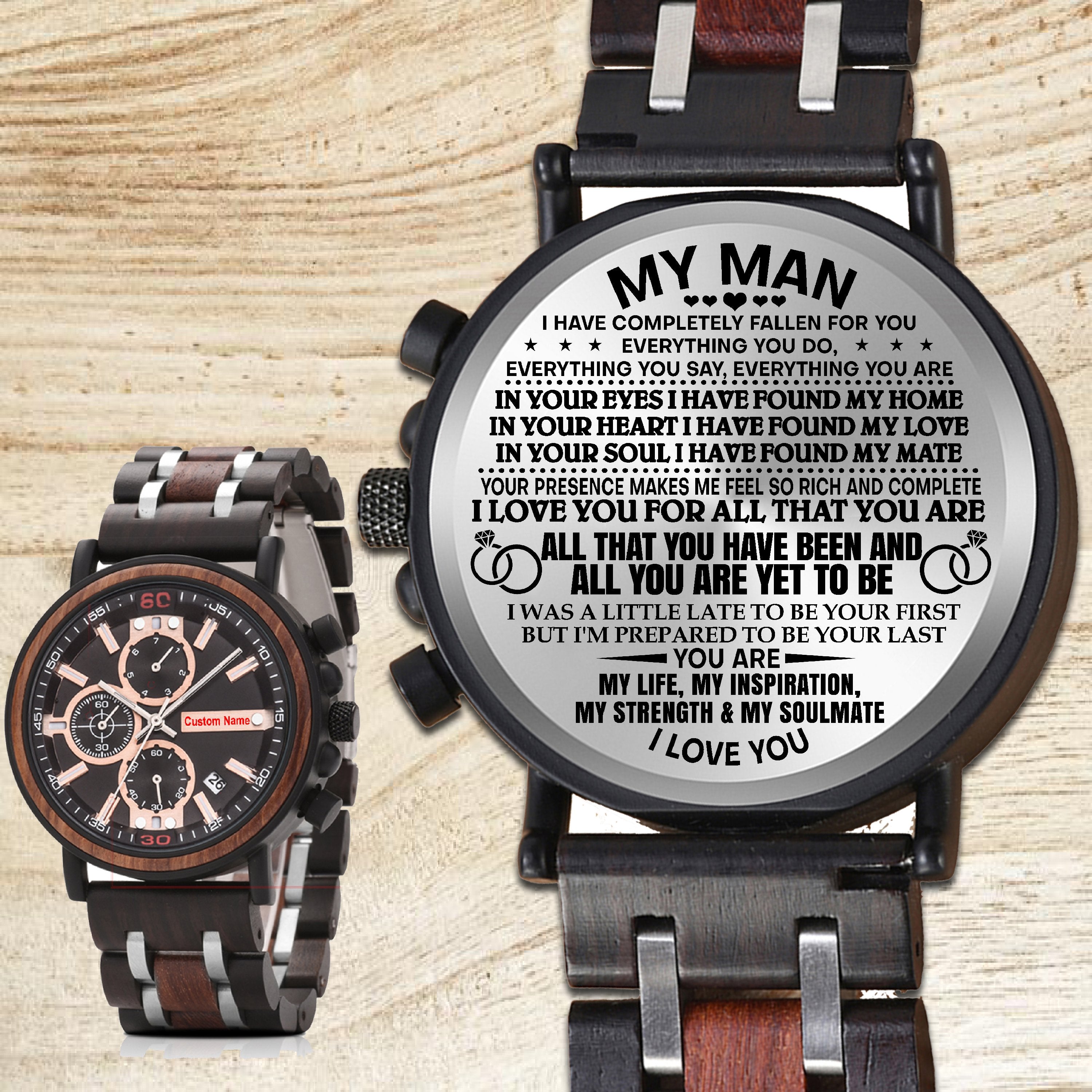 Wood Watch Engrave Your Personalized Logo-A Loves Gift