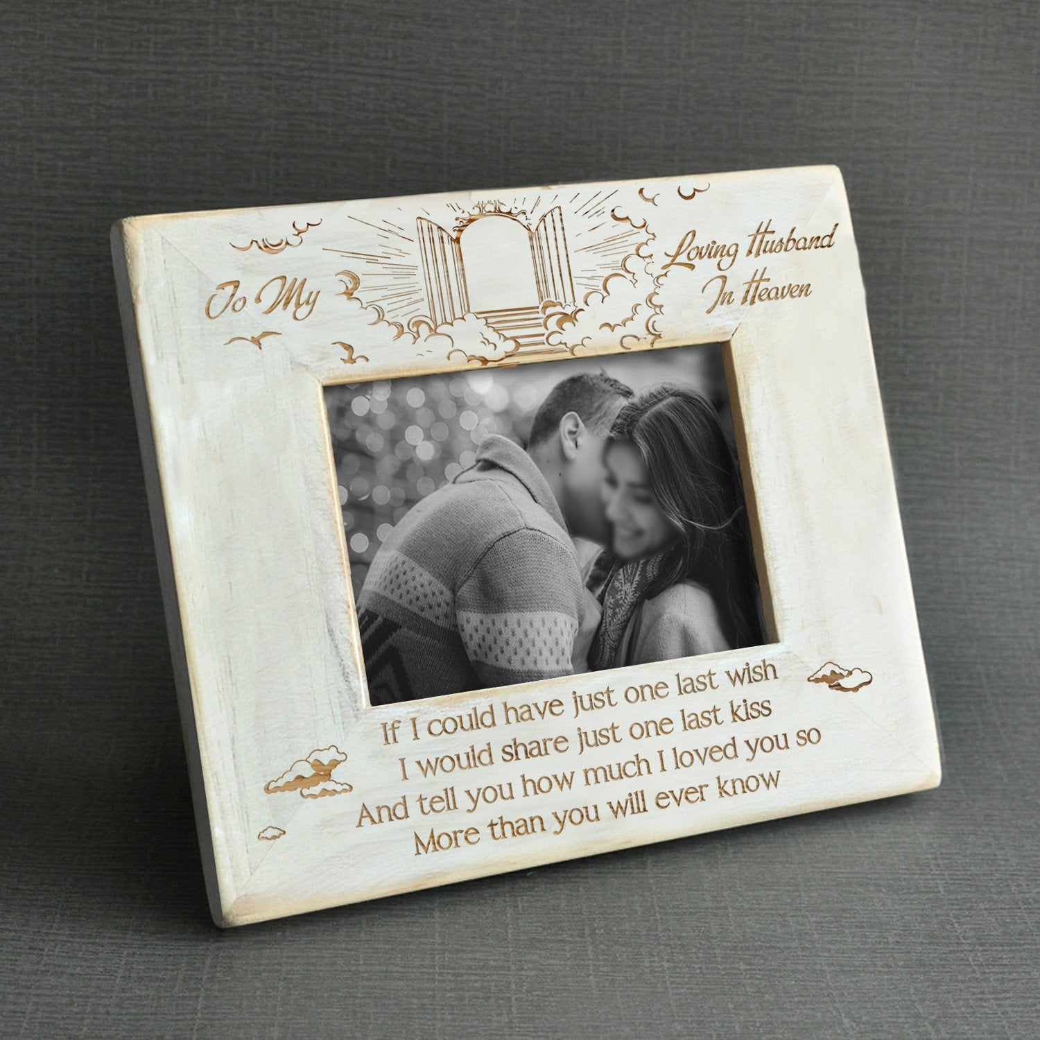 WIDOWED - LOVING HUSBAND IN HEAVEN - WOOD FRAME 