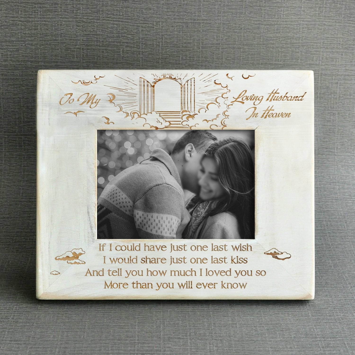 WIDOWED - LOVING HUSBAND IN HEAVEN - WOOD FRAME