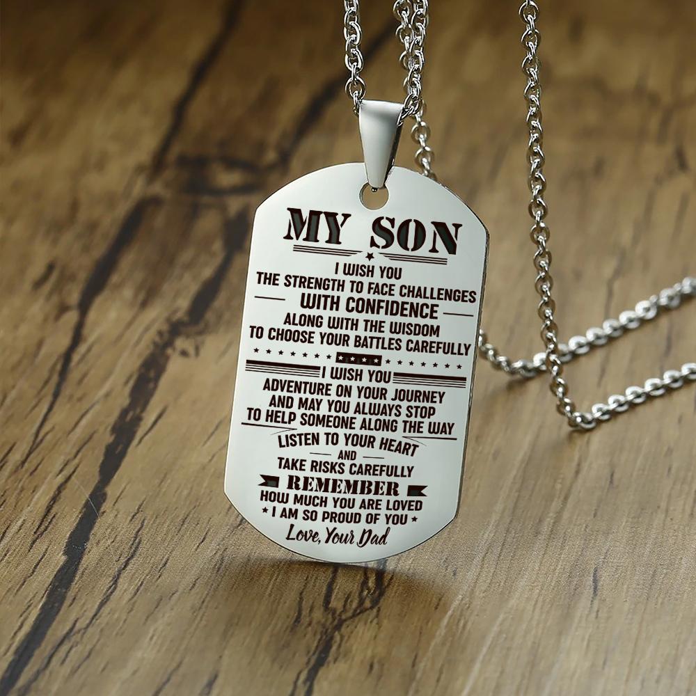 SON DAD - FACE CHALLENGES - DOG TAG-A Loves Gift