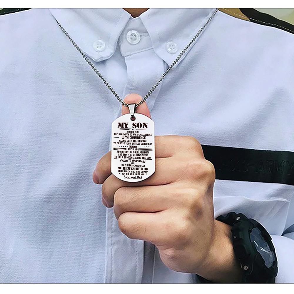 SON DAD - FACE CHALLENGES - DOG TAG-A Loves Gift