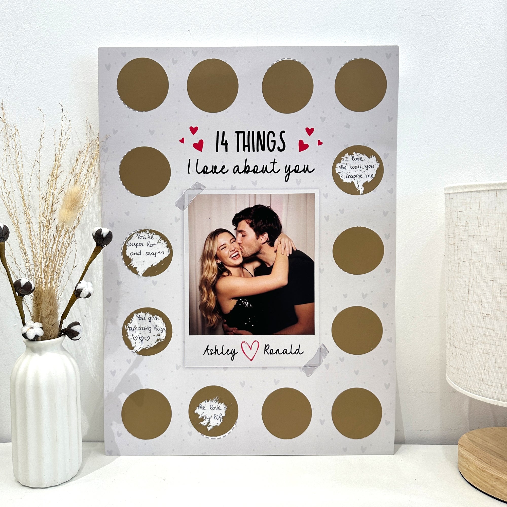 14 Things I Love About You - Personalized Photo Scratch-Off Poster
