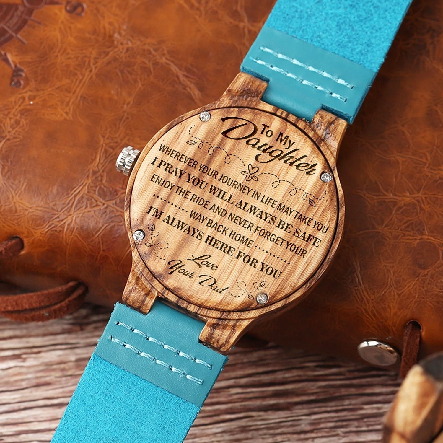 DAUGHTER DAD - I'M ALWAYS HERE - BLUE WOOD WATCH