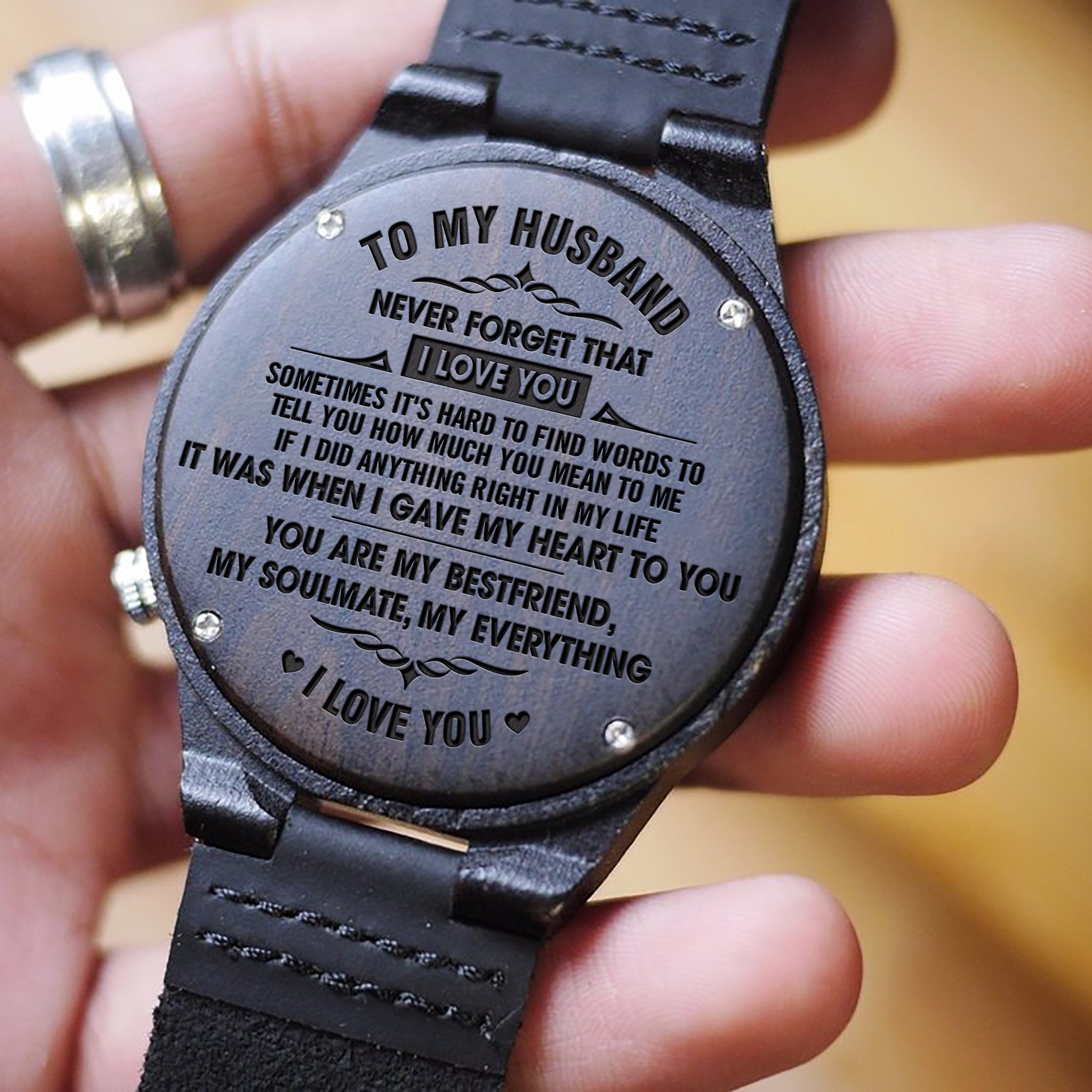 Engraved Wooden Watch - Great Gift For Your Husband-A Loves Gift