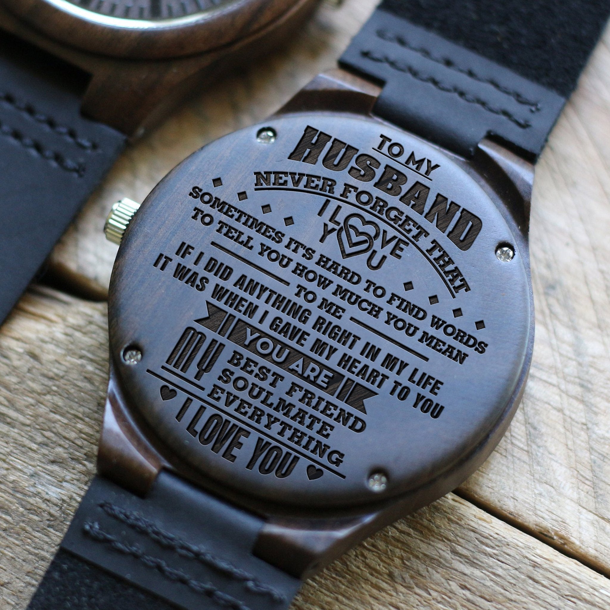 Engraved Wooden Watch - Great Gift For Your Husband-A Loves Gift