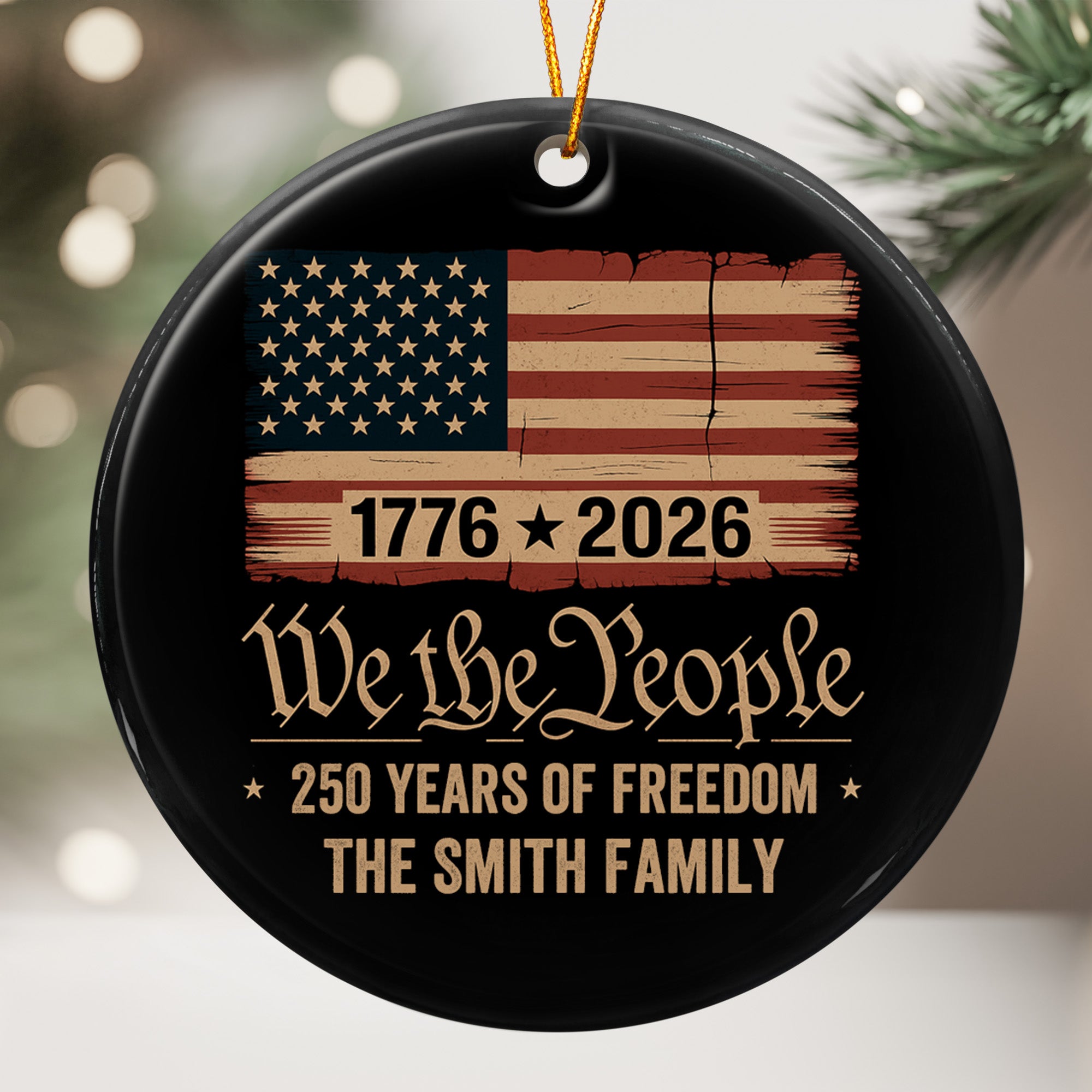1776-2026 250 Years Anniversary United States Of America Patriotic Liberty Gift - Personalized Ceramic Ornament