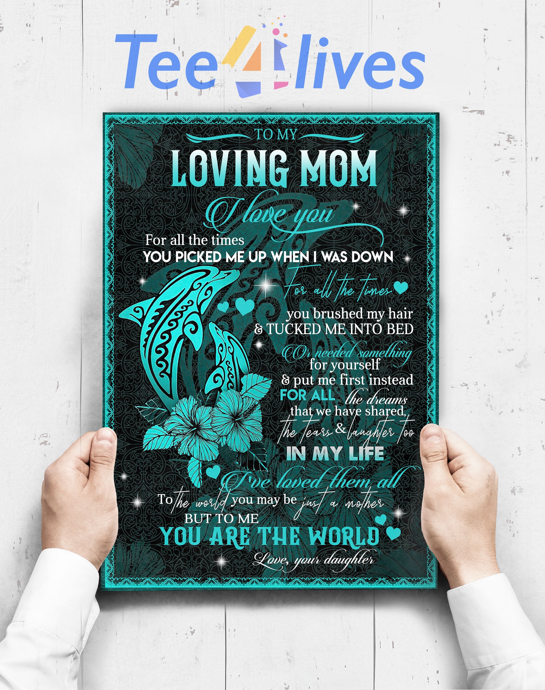 Custom Poster Prints Wall Art Dolphin To My Loving Mom Poster - Gift for Mom-A Loves Gift