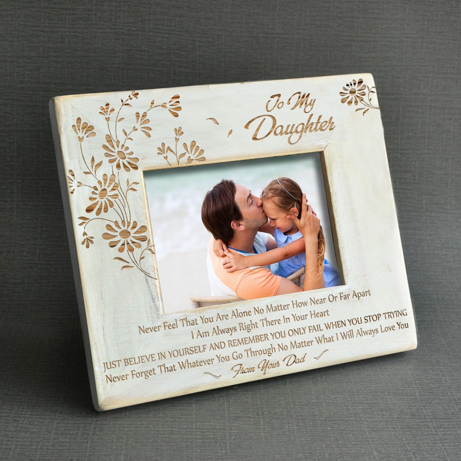 DAUGHTER DAD - JUST BELIEVE IN YOURSELF - WOOD FRAME 