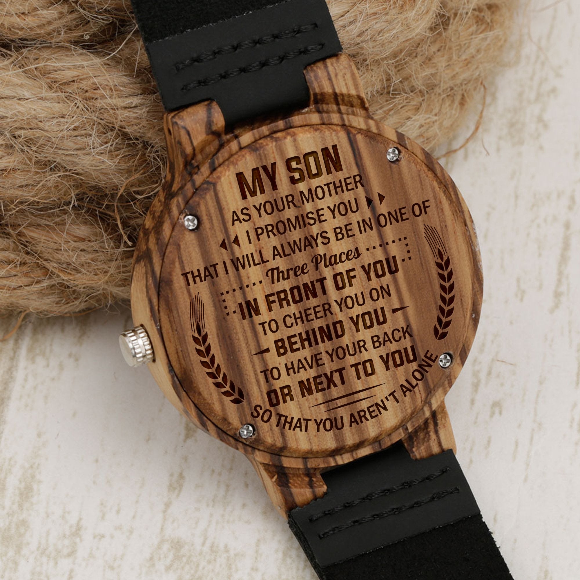 SON MOTHER - THREE PLACES - ZEBRA WOOD WATCH
