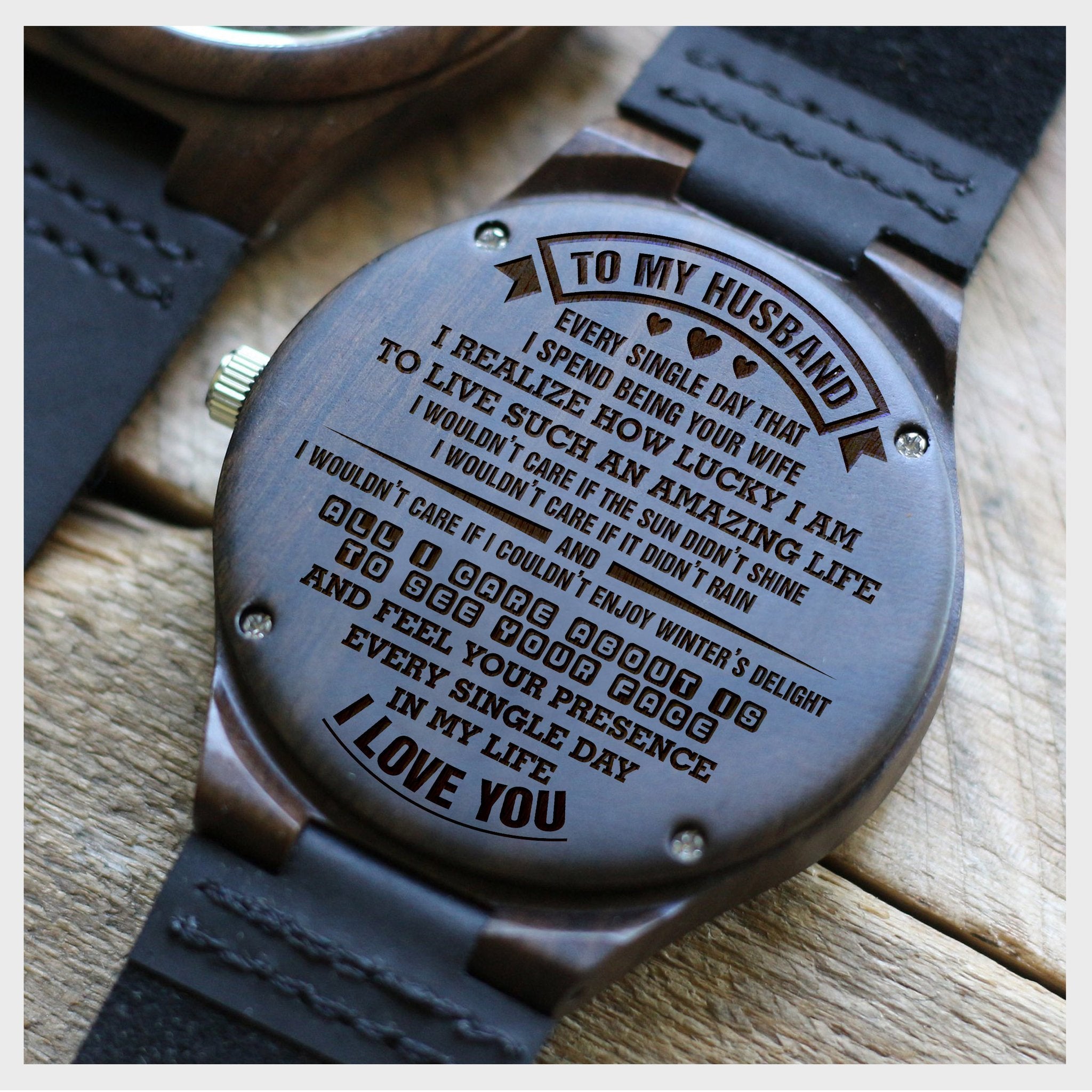Engraved Wooden Watch - Great Gift For Your Husband-A Loves Gift