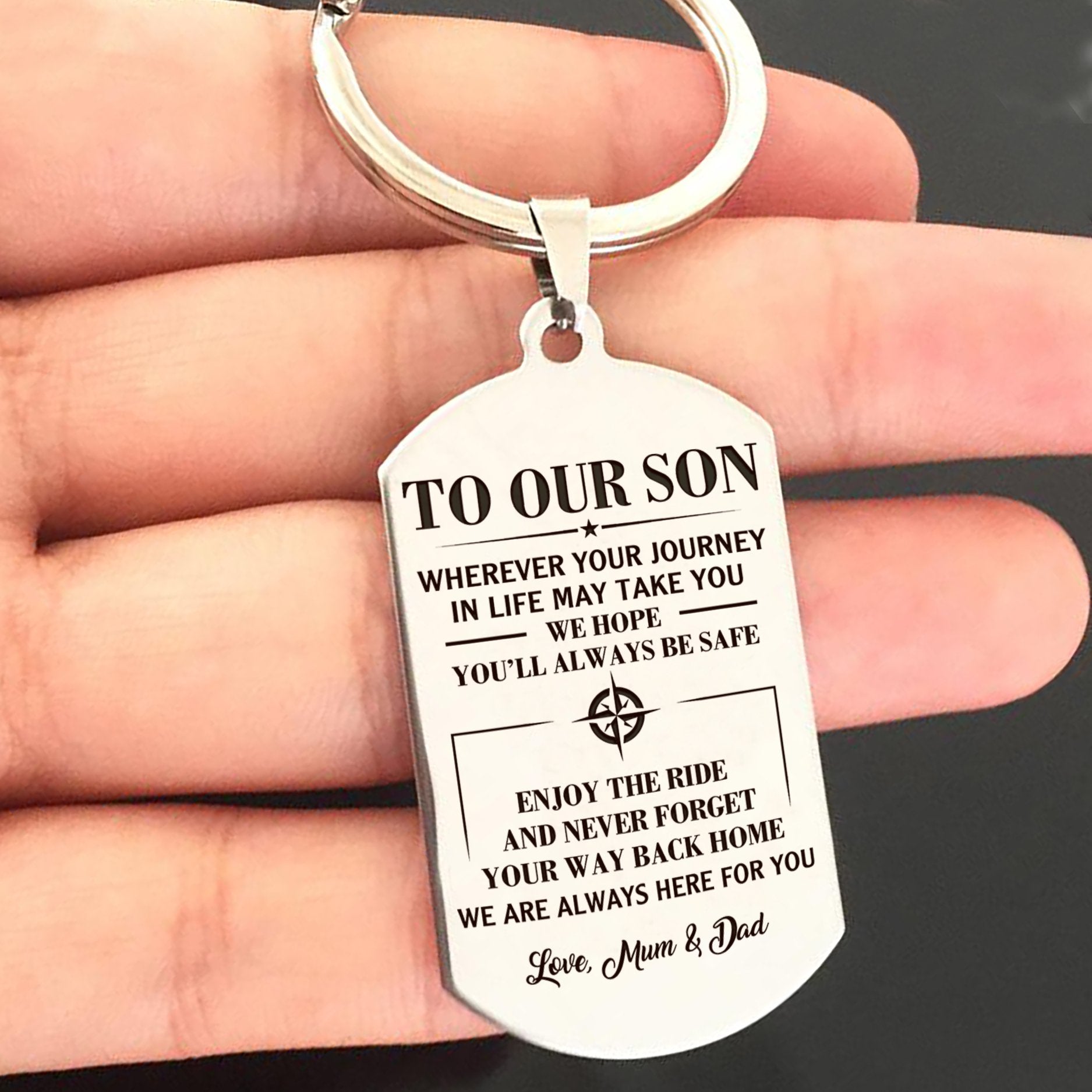 SON MUM AND DAD - ALWAYS BE SAFE - KEY CHAIN 1